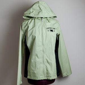 Woman's Green & Black Crater Lake Windbreaker Sz S